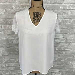 Express White Lace Sleeve Blouse